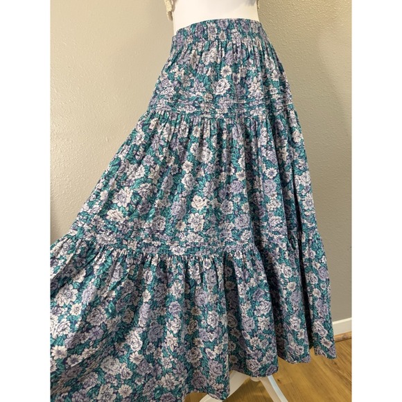 Laura Ashley Dresses & Skirts - Vintage Laura Ashley Made in UK 100% Cotton Floral Tiered Prairie Maxi Skirt S/M